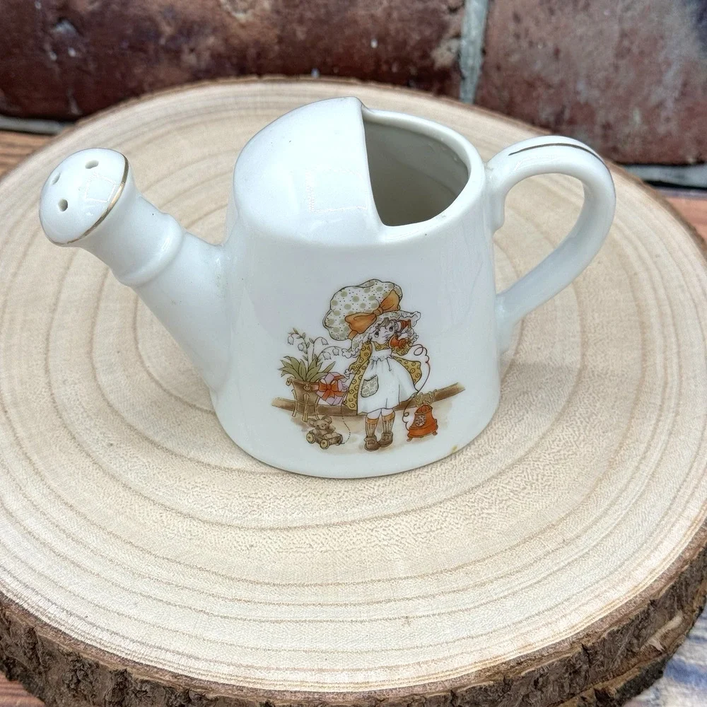 Vintage‎ Holly Hobbie Small Water Pitcher Watering Can Vase Planter Japan 1970s